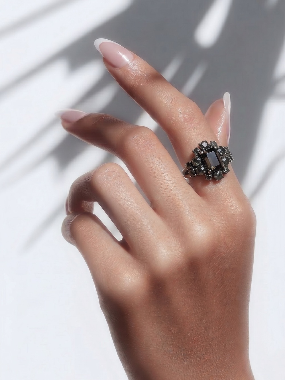 Elegant Purple Crystal Cluster Ring - Women Jewelry